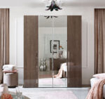 High Gloss Lacquer Platinum DROP Bedroom Set SILVER BIRCH p8039 By ESF Furniture 43