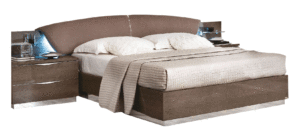 High Gloss Lacquer Platinum DROP Bed SILVER BIRCH p11688 By ESF Furniture