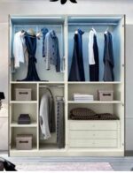 High Gloss Lacquer, Shiny Platinum 4 Door Wardrobe i23982 By ESF Furniture 13