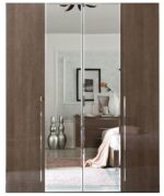 High Gloss Lacquer, Shiny Platinum 4 Door Wardrobe i23982 By ESF Furniture 14