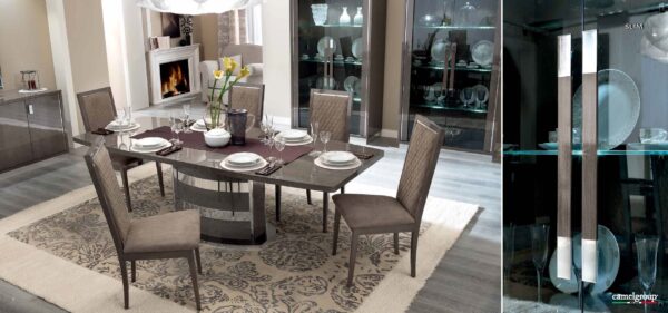 High Gloss Lacquer Platinum Slim Dining Set p8340 By ESF Furniture - Image 3