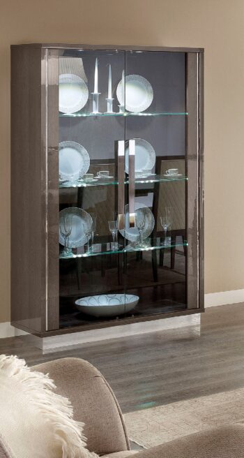 High Gloss Lacquer Platinum 2 Door China SILVER BIRCH i17705 By ESF Furniture