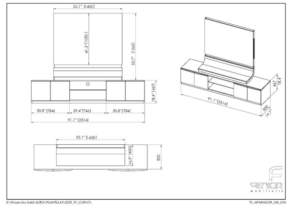High Gloss Lacquer Granada TV Base w/Panel i36591 By ESF Furniture 8
