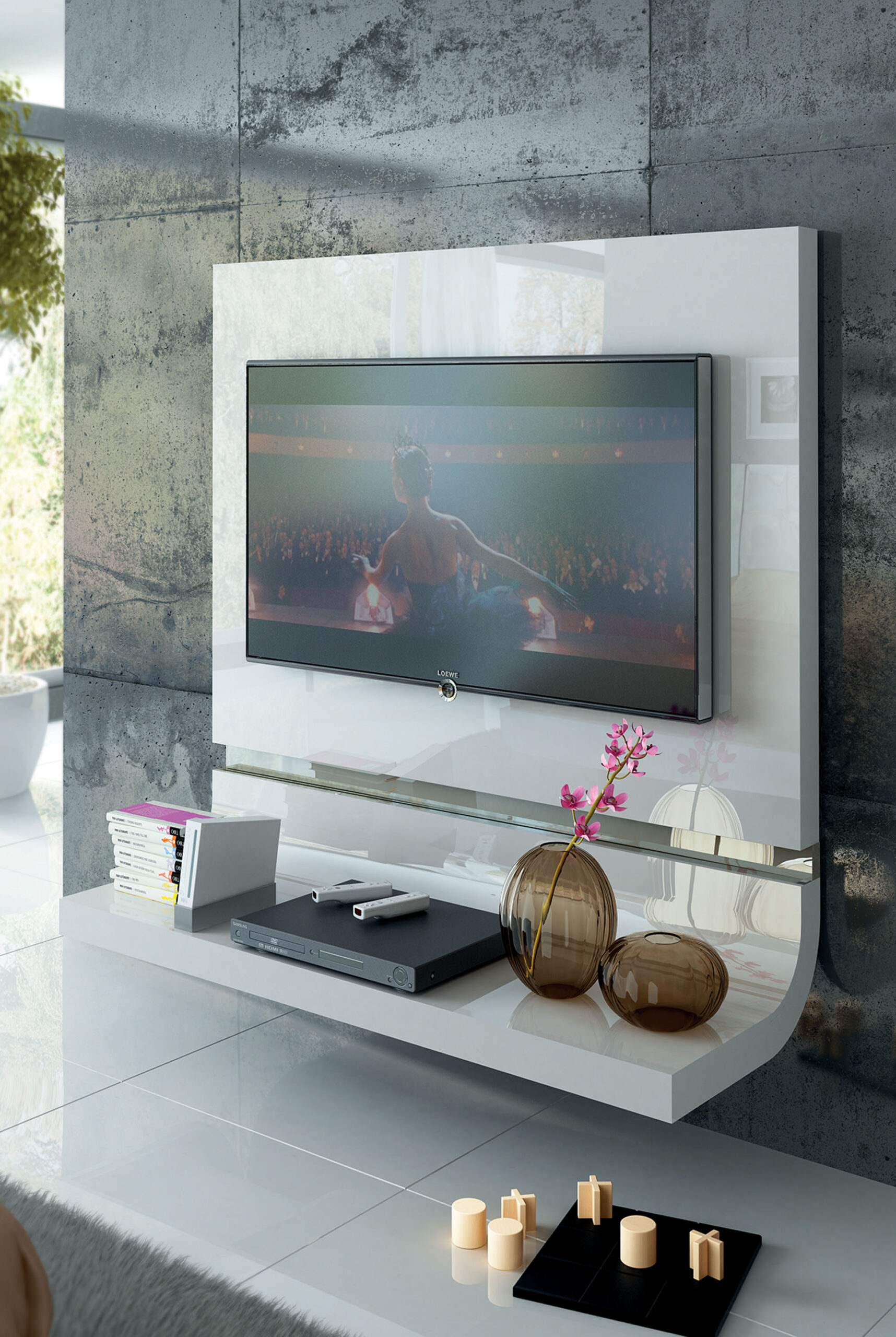 High Gloss Lacquer Granada TV Panel i11568 By ESF Furniture