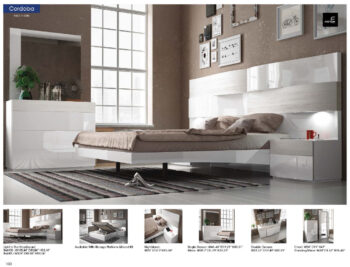 High Gloss Lacquer, Mat Cordoba Bedroom Set p8357 By ESF Furniture