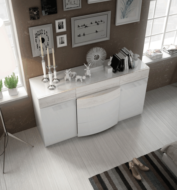 High Gloss Lacquer, Mat Cordoba Dresser/Chest/Mirror p10963 By ESF Furniture - Image 2