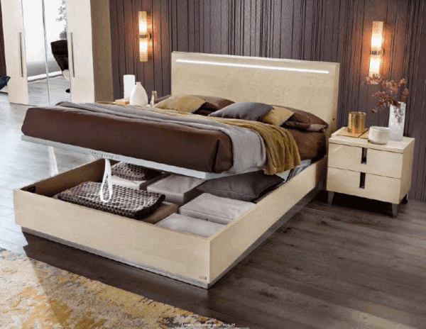 High Gloss Lacquer Ambra Bed p11720 By ESF Furniture - Image 2