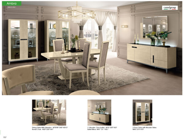 High Gloss Lacquer Ambra Dining Room Set p9251 By ESF Furniture - Image 2