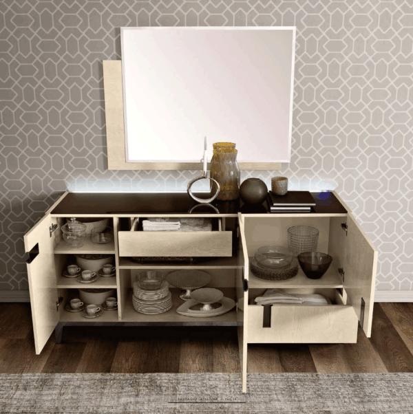 High Gloss Lacquer Ambra 3 Door Buffet p10487 By ESF Furniture - Image 2