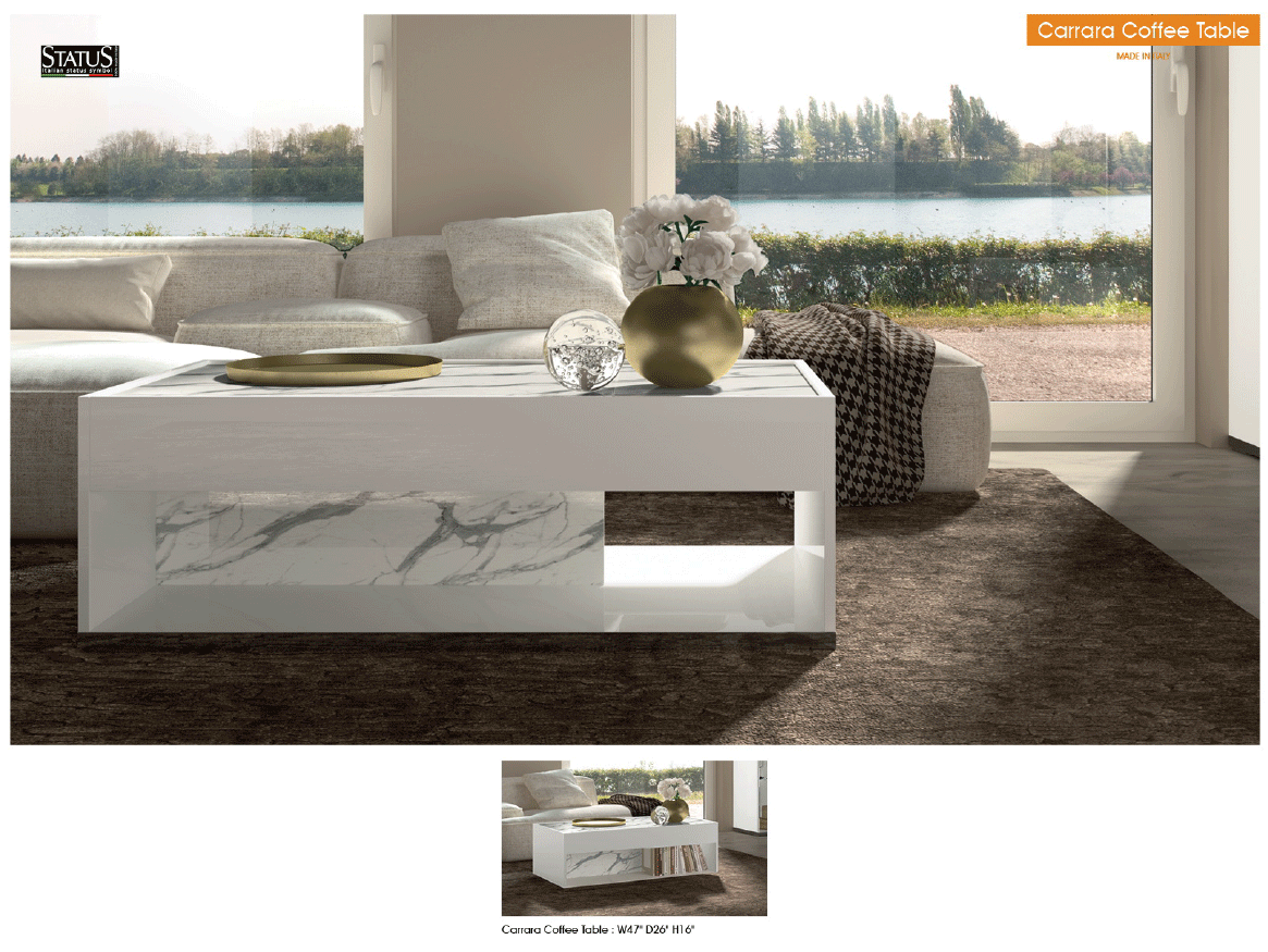 High Gloss Lacquer Carrara Coffee Table i32104 By ESF Furniture