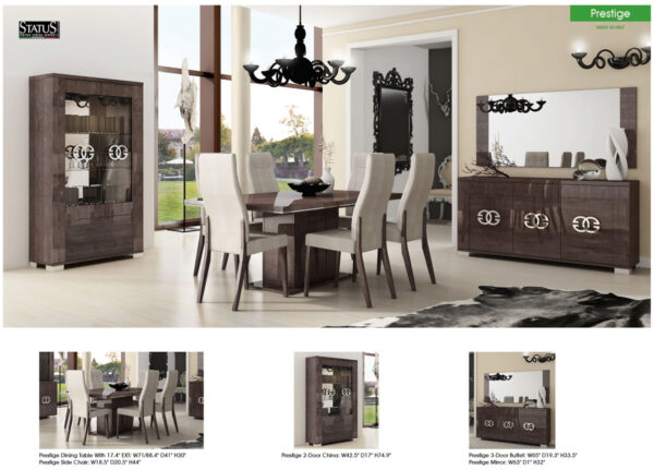 High Gloss Lacquer Prestige 3 Door Buffet w/Mirror p10522 By ESF Furniture - Image 2