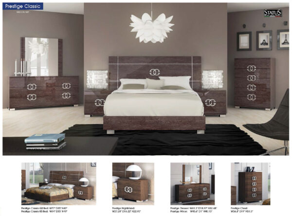 High Gloss Lacquer Prestige Classic Bedroom Set p6349 By ESF Furniture - Image 2