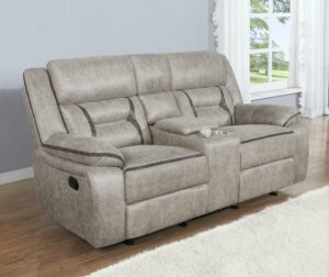Greer Upholstered Tufted Back Glider Loveseat 651352 By Coaster Furniture | Mobilia Cleopatra Greer Upholstered Tufted Back Glider Loveseat 651352 by Coaster Furniture