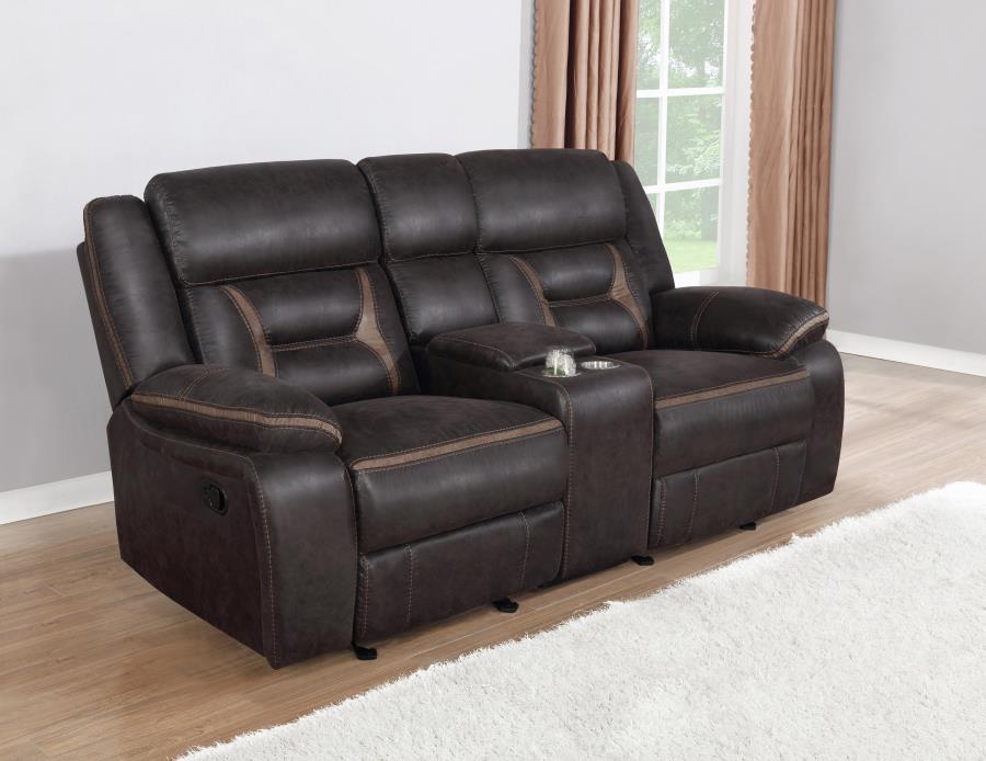 Greer Upholstered Tufted Back Glider Loveseat 651355 by Coaster Furniture