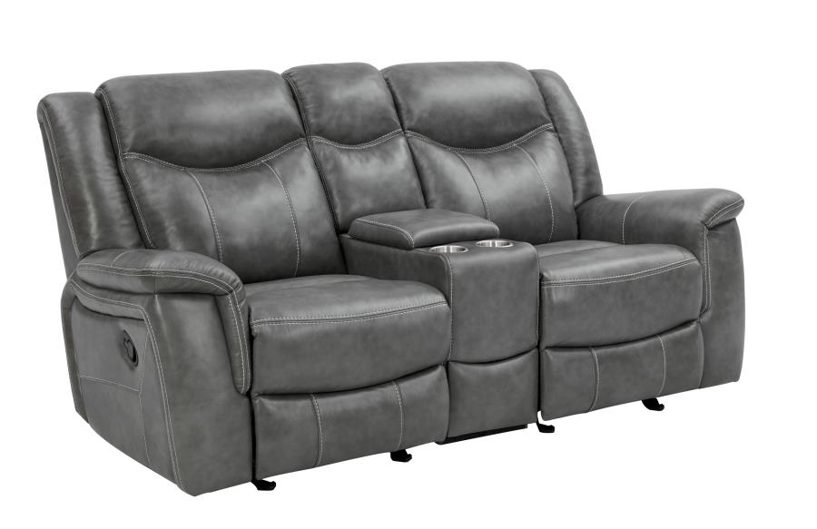 Conrad Upholstered Motion Loveseat Cool Grey 650355 by Coaster Furniture