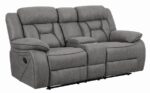 Higgins Pillow Top Arm Motion Loveseat with Console Grey 602262 by Coaster Furniture 19