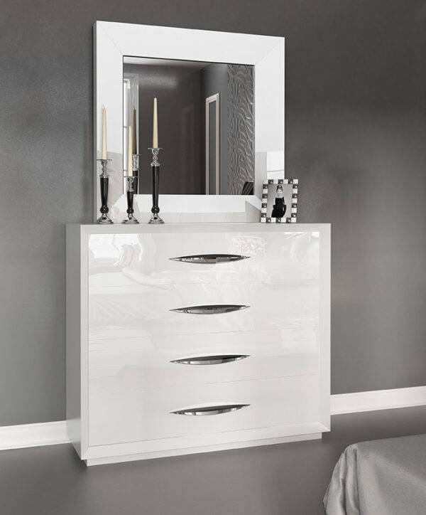 High Gloss Lacquer, Mat Carmen Bedroom Set White p7227 By ESF Furniture 18