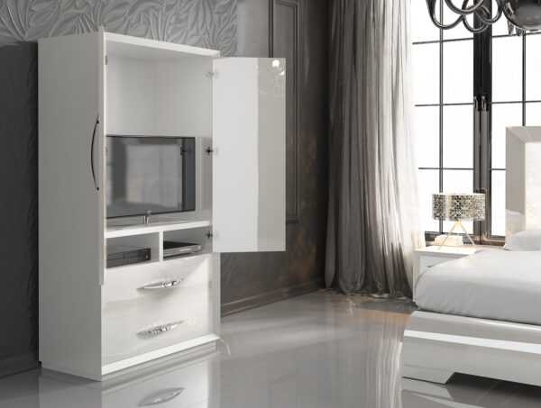 High Gloss Lacquer, Mat Carmen Bedroom Set White p7227 By ESF Furniture 21