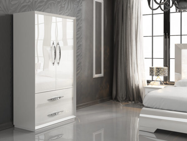 High Gloss Lacquer, Mat Carmen Bedroom Set White p7227 By ESF Furniture 22