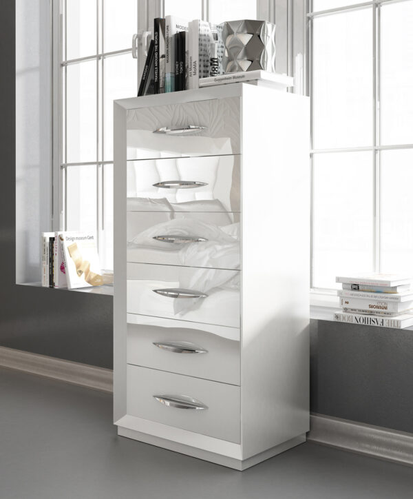 High Gloss Lacquer, Mat Carmen Bedroom Set White p7227 By ESF Furniture 23