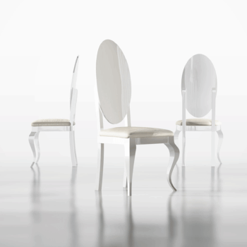 High Gloss Lacquer Carmen Arm and side White chair p9886 By ESF Furniture