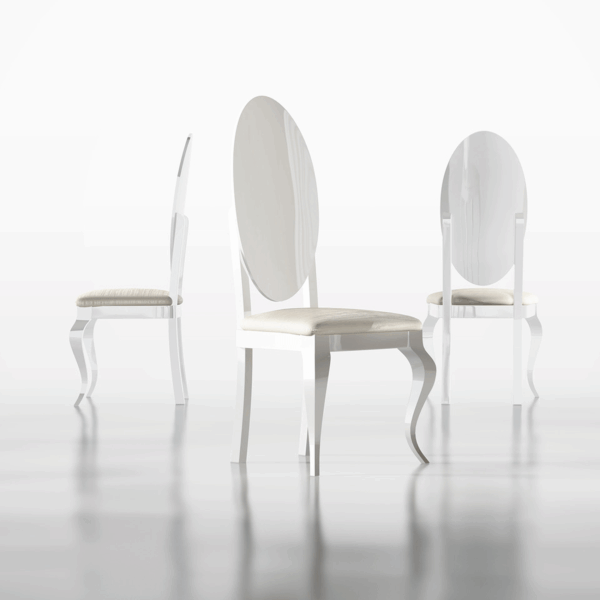 High Gloss Lacquer, Mat Carmen White Dining Room Set p9874 By ESF Furniture - Image 7