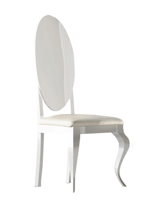 High Gloss Lacquer Carmen Arm and side White chair By ESF Furniture - Image 2