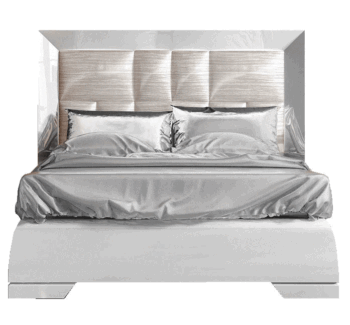 High Gloss Lacquer, Mat Carmen Bed White p11781 By ESF Furniture