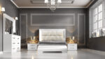 High Gloss Lacquer, Mat Carmen Bed White p11781 By ESF Furniture 17