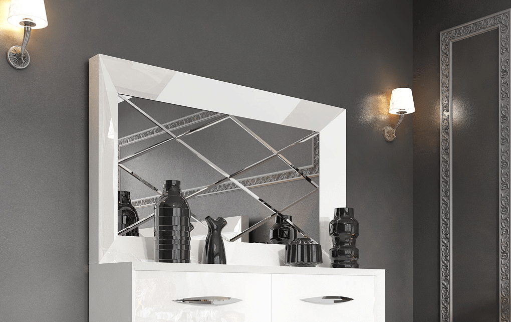 High Gloss Carmen mirror for double dresser i28039 By ESF Furniture