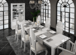 High Gloss Lacquer, Mat Carmen White Dining Room Set p9874 By ESF Furniture 19
