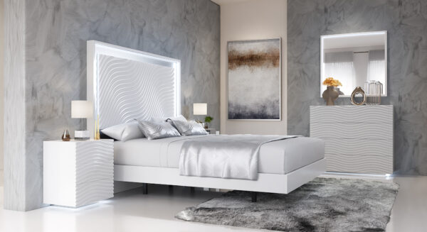 Wave White Bed p12672 By ESF Furniture - Image 3
