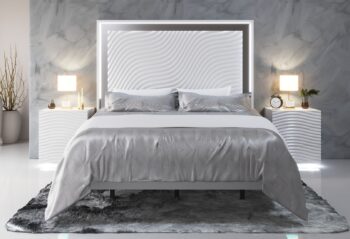 Wave White Bed p12672 By ESF Furniture