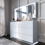 Shiny Wave Bedroom Set White p12666 By ESF Furniture 43