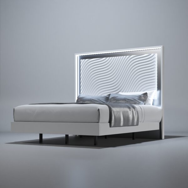 Wave White Bed p12672 By ESF Furniture - Image 2
