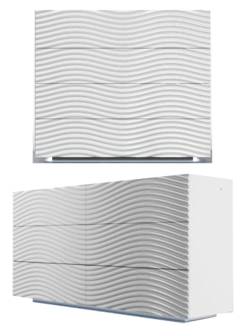 Wave Dressers / mirrors White p12673 By ESF Furniture