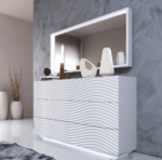 Wave Dressers / mirrors White p12673 By ESF Furniture 23