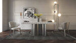 Shiny Wave Dining table w/ 2 Ext. i36254 By ESF Furniture Dining Room Furniture Mobilia Cleopatra 22 Shiny Wave Dining table w/ 2 Ext. i36254 By ESF Furniture 22