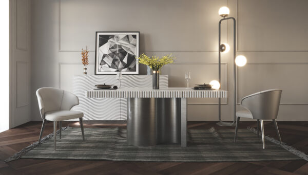 Shiny Wave Dining table w/ 2 Ext. i36254 By ESF Furniture 15
