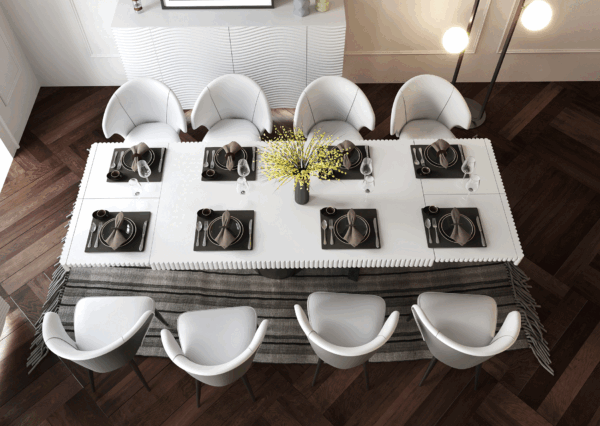 Wave Dining White Set p12656 By ESF Furniture - Image 3