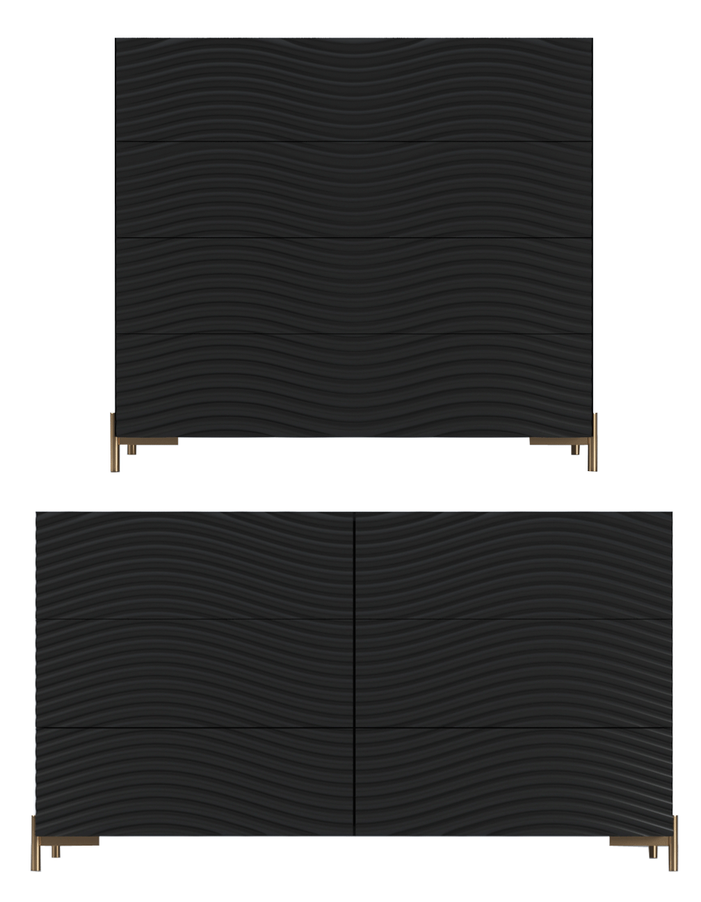Wave Dressers / Mirrors Dark grey p12671 By ESF Furniture 10