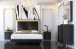Shiny Wave Bedroom Dark grey Set p12665 By ESF Furniture 41