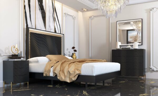 Wave Bed Dark grey p12668 By ESF Furniture 8