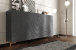 Shiny Wave Dining Dark grey Set p12655 By ESF Furniture Dining Room Furniture Mobilia Cleopatra 29 Shiny Wave Dining Dark grey Set p12655 By ESF Furniture 29