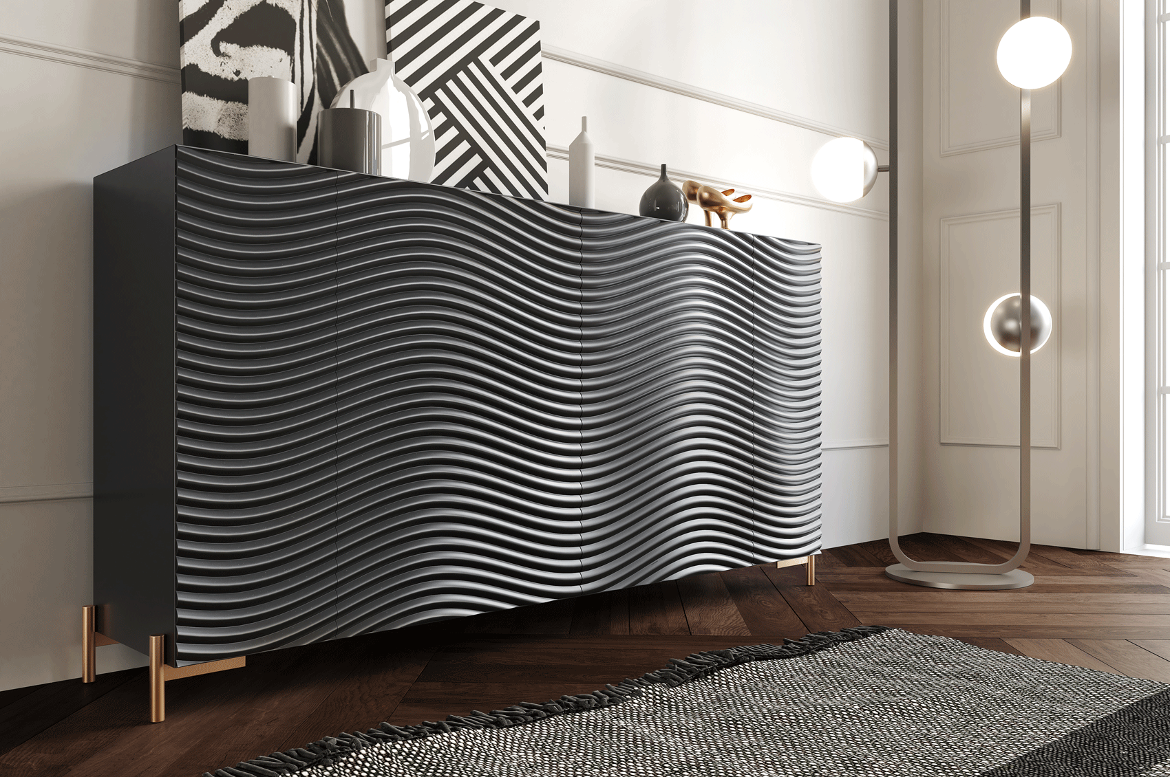 Wave 4 Door buffet i36263 By ESF Furniture