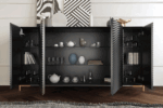 Shiny Wave Dining Dark grey Set p12655 By ESF Furniture Dining Room Furniture Mobilia Cleopatra 30 Shiny Wave Dining Dark grey Set p12655 By ESF Furniture 30