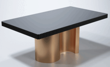 Shiny Wave Dining Table Dark grey p12657 By ESF Furniture