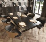 Shiny Wave Dining Table Dark grey p12657 By ESF Furniture Dining Room Furniture Mobilia Cleopatra 19 Shiny Wave Dining Table Dark grey p12657 By ESF Furniture 19