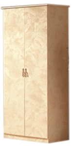 High Gloss Lacquer Barocco Ivory 2 Door Wardrobe i24009 By ESF Furniture 7