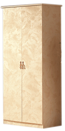 High Gloss Lacquer Barocco Ivory 2 Door Wardrobe i24009 By ESF Furniture